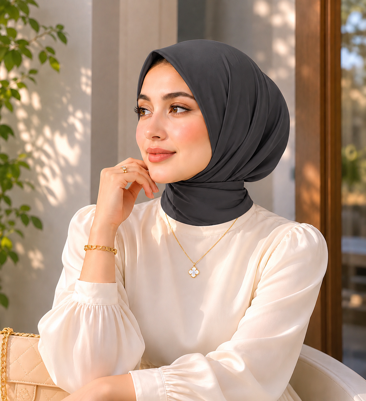 VEILA™ Instant Hijab Cap With Tie Back Buttons