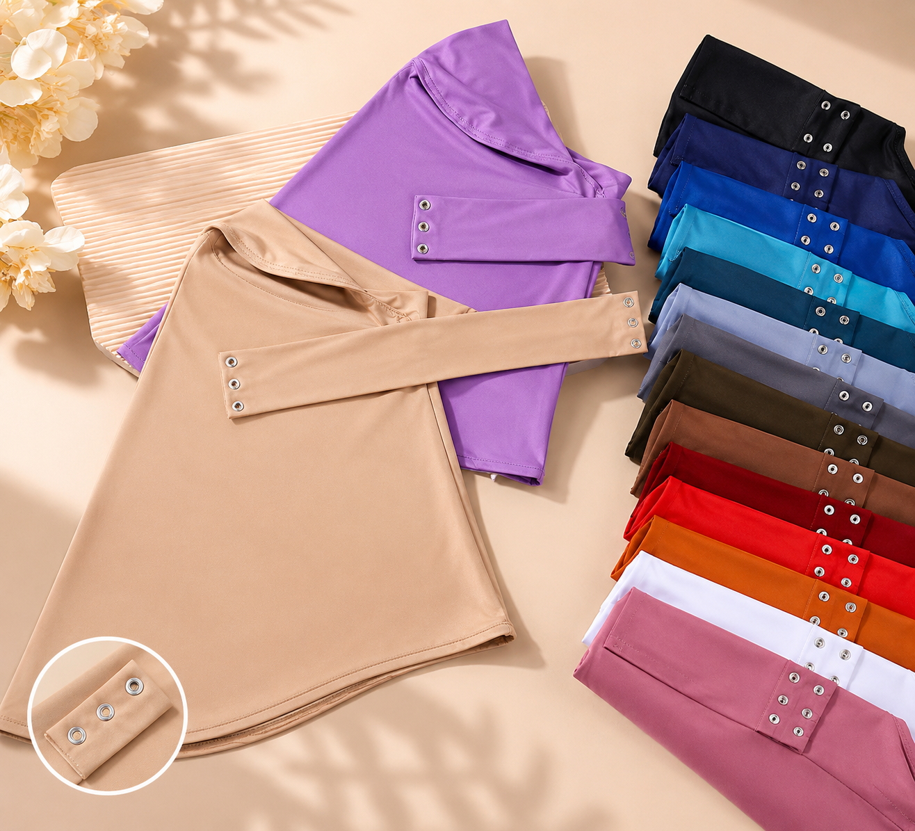 VEILA™ Instant Hijab Cap With Tie Back Buttons