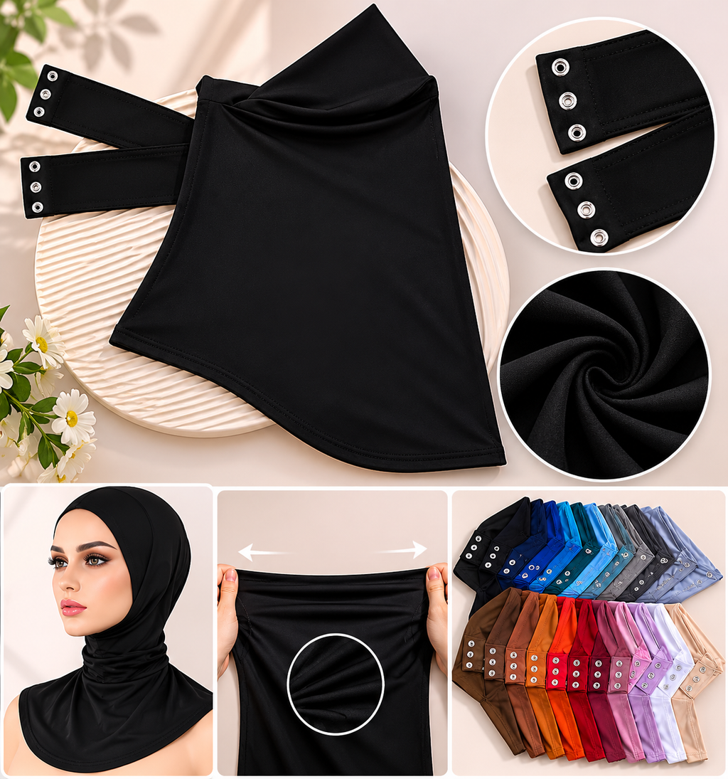 VEILA™ Instant Hijab Cap With Tie Back Buttons