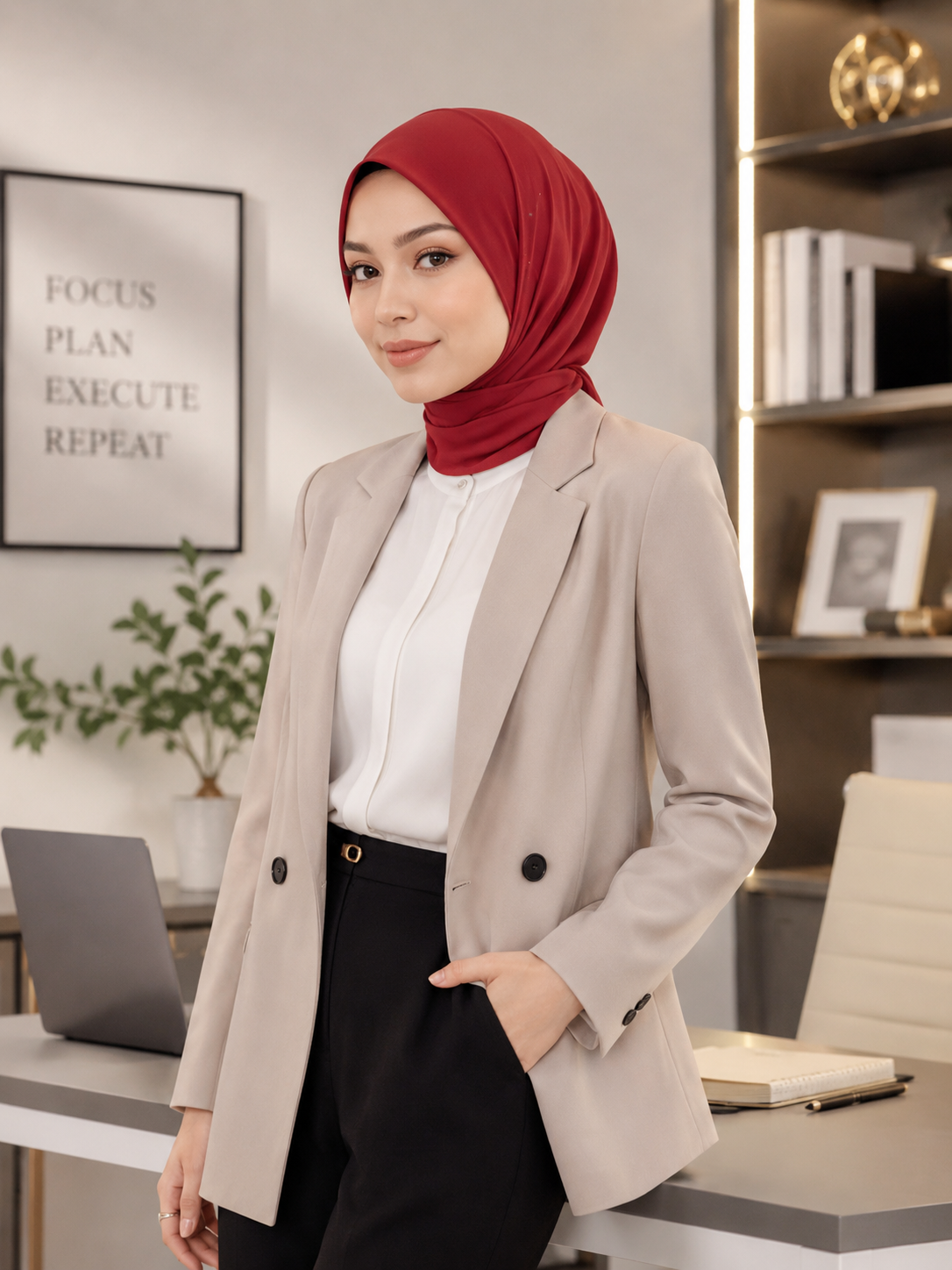 VEILA™ Instant Hijab Cap With Tie Back Buttons
