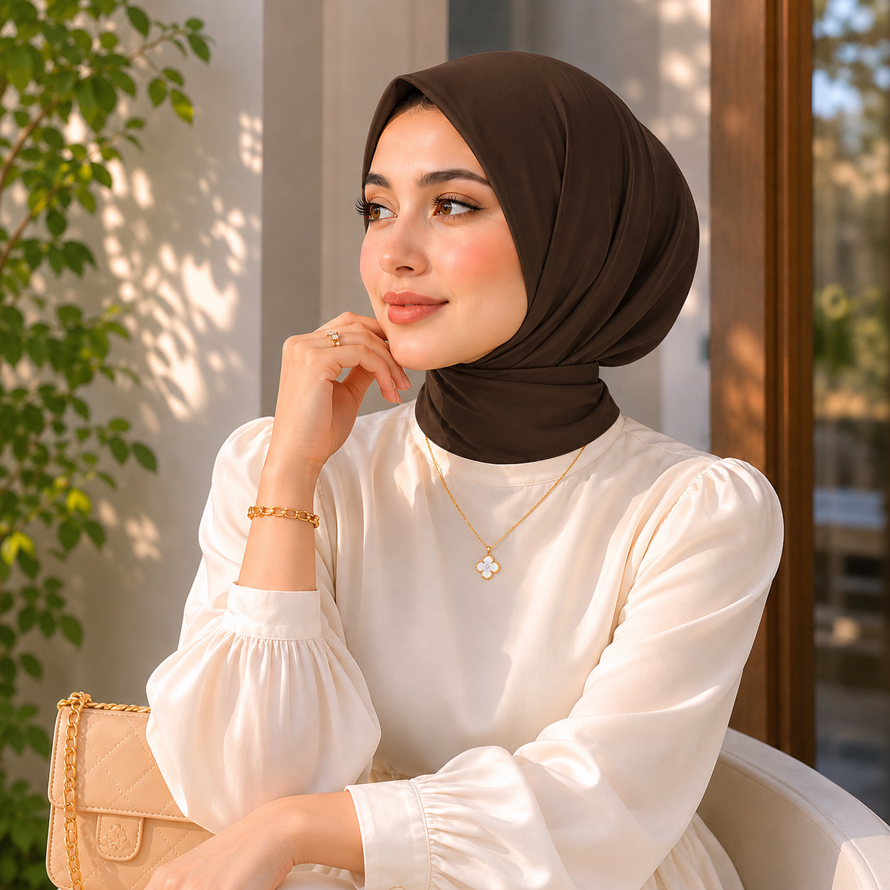 VEILA™ Instant Hijab Cap With Tie Back Buttons