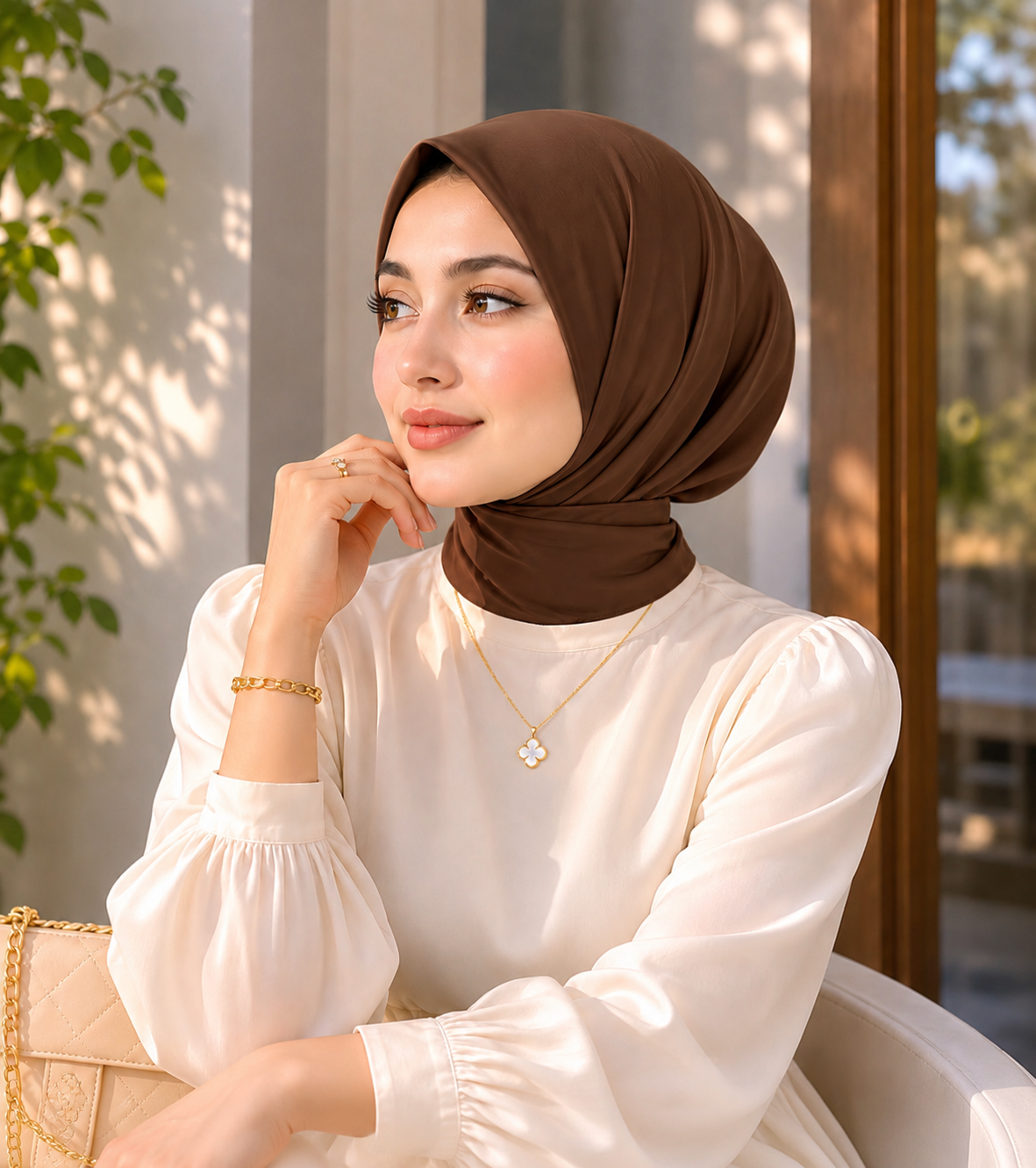 VEILA™ Instant Hijab Cap With Tie Back Buttons