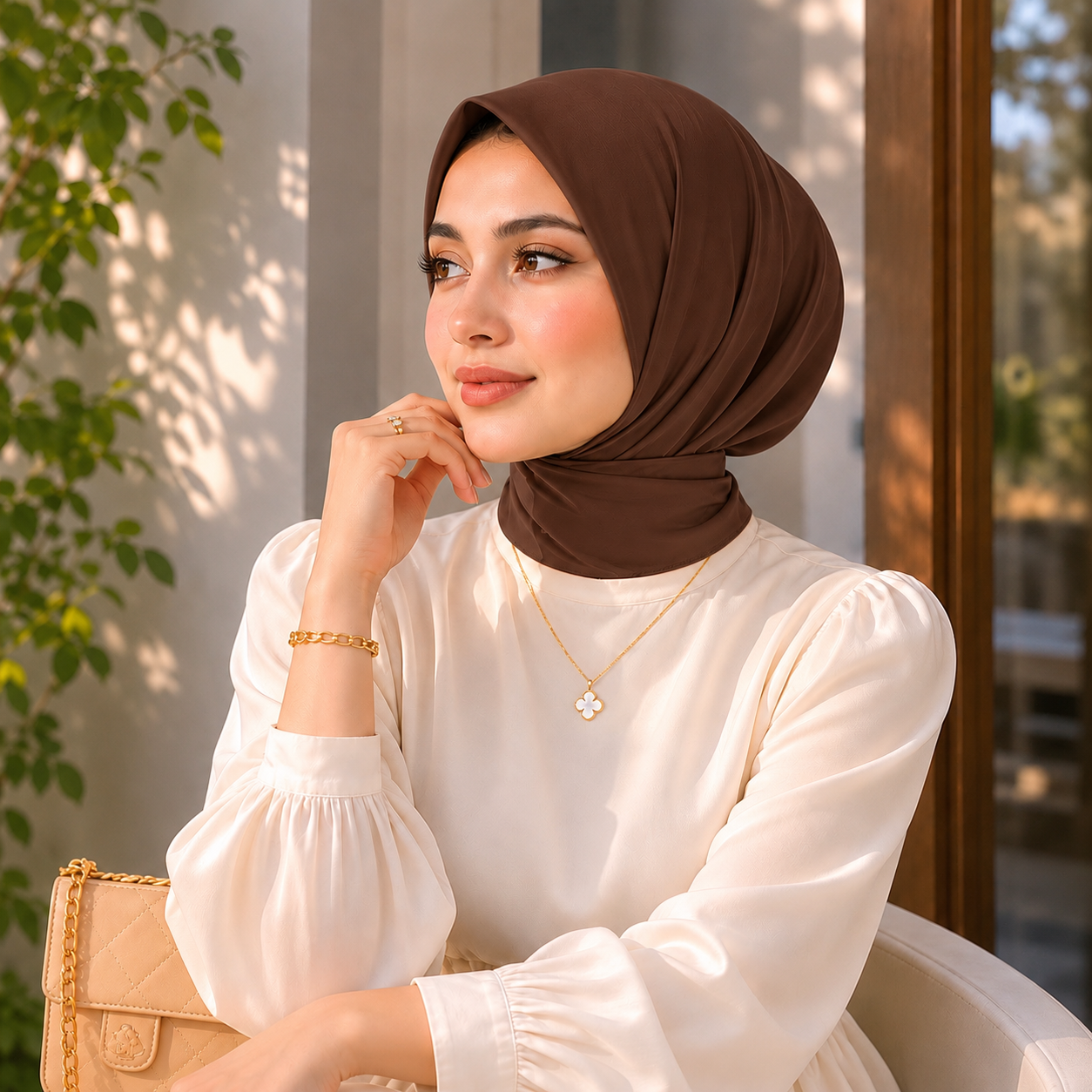 VEILA™ Instant Hijab Cap With Tie Back Buttons