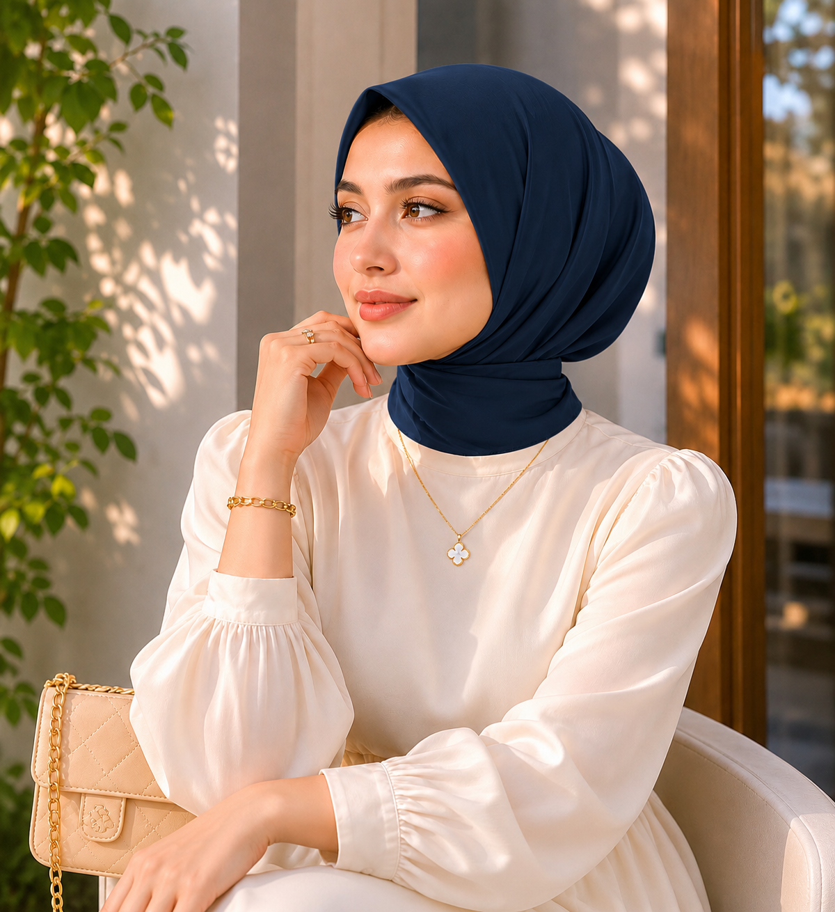 VEILA™ Instant Hijab Cap With Tie Back Buttons