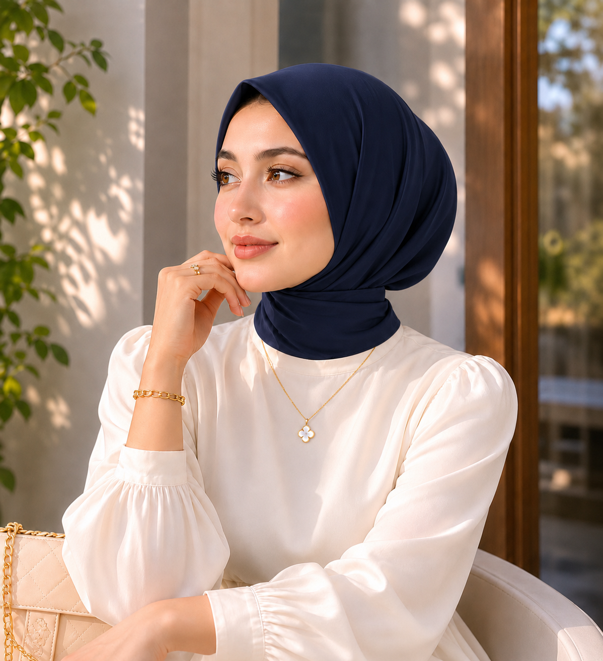 VEILA™ Instant Hijab Cap With Tie Back Buttons