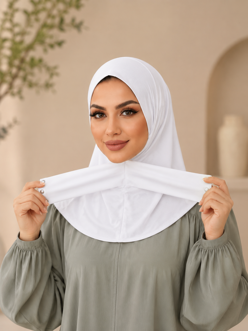 VEILA™ Instant Hijab Cap With Tie Back Buttons